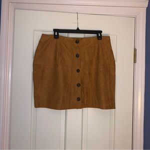 SHEIN SUEDE BUTTON MINI SKIRT